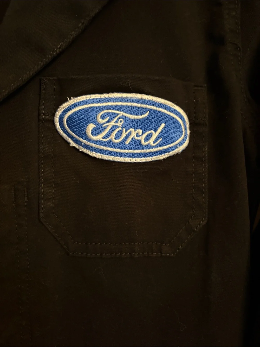 Dickies Black Long Sleeve Jumpsuit Coveralls with Ford Patch size Small Denim
